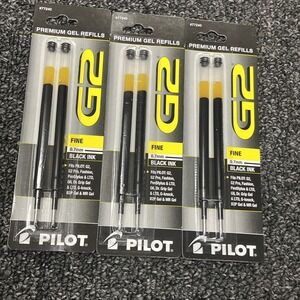 3 Packs - PILOT G2, DR GIP GEL, Q7, PRECISE Rollerball Refills - BLACK Fine